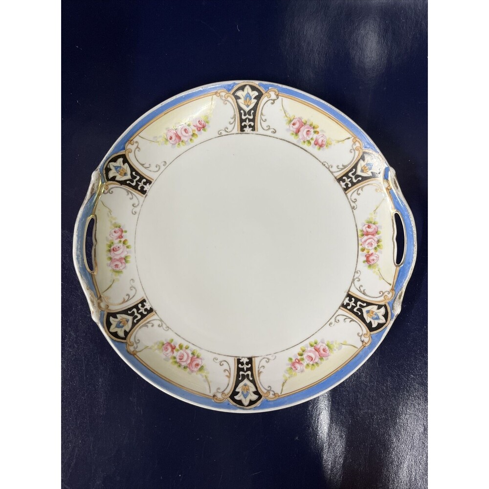 Vintage Noritake Handpainted M Mark Floral Candy Dish 9.5” Made in Japan -T6
